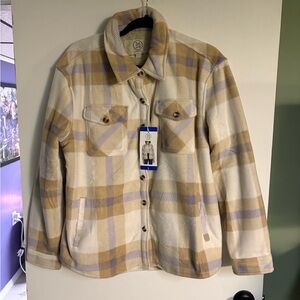 Sage Plaid Button-Up Jacket